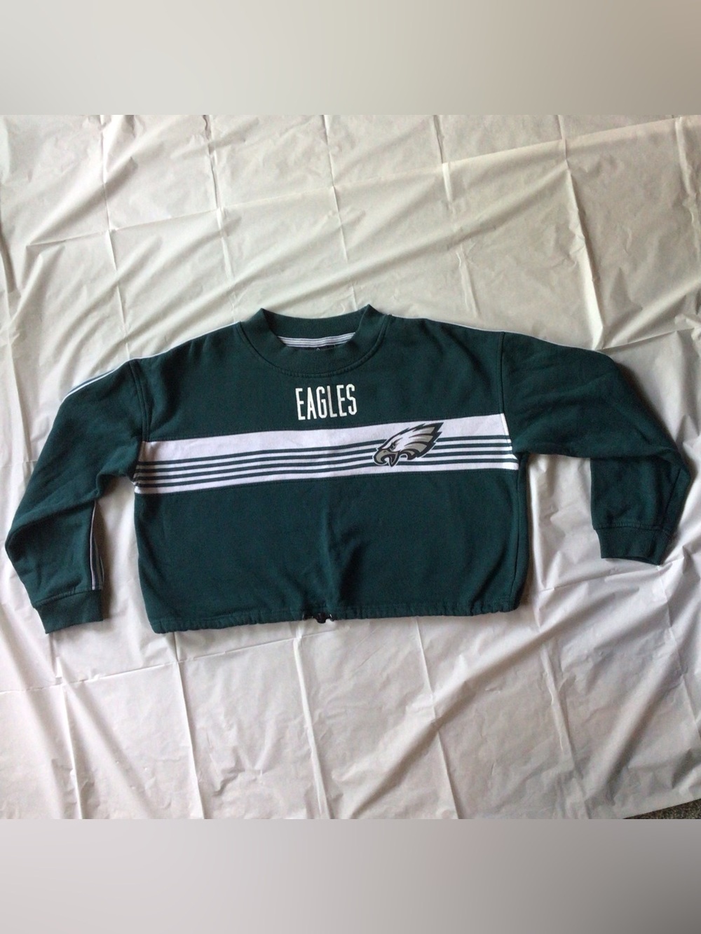 Philadelphia Eagles Green Cropped Crewneck Sweatshirt